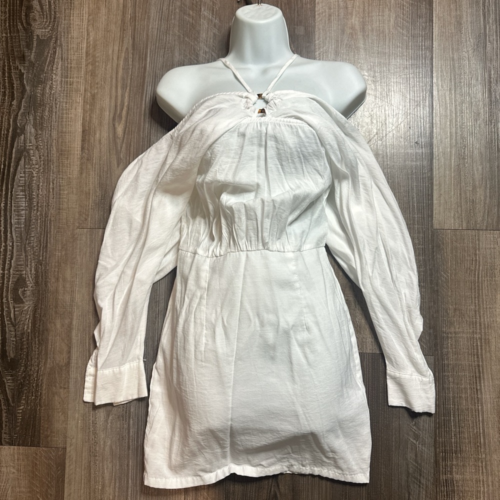 PrettyLittleThing White Long Sleeve Dress